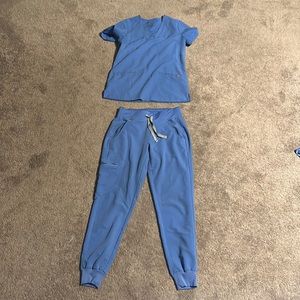 XXS XXS/P Figs Jogger Scrub Set Ceil Blue
